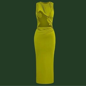 Cut Out Ruched Tank Maxi Dress 💚